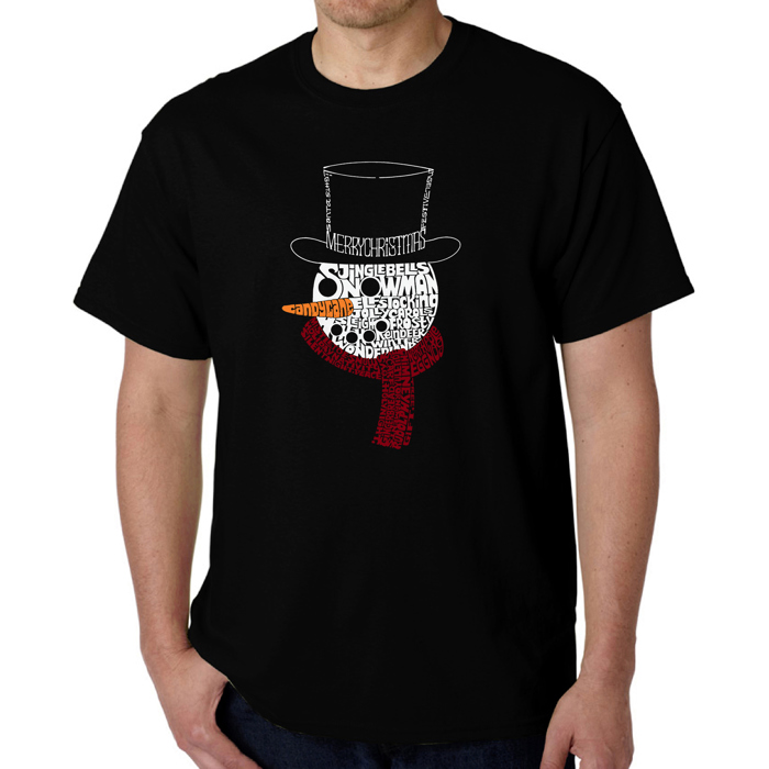 Snowman Face - Mens Word Art T-Shirt