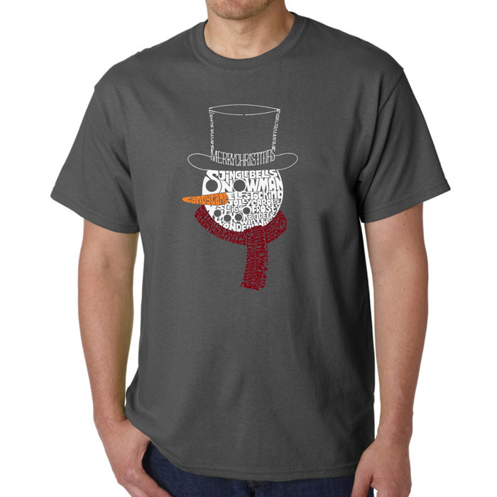 Snowman Face - Mens Word Art T-Shirt