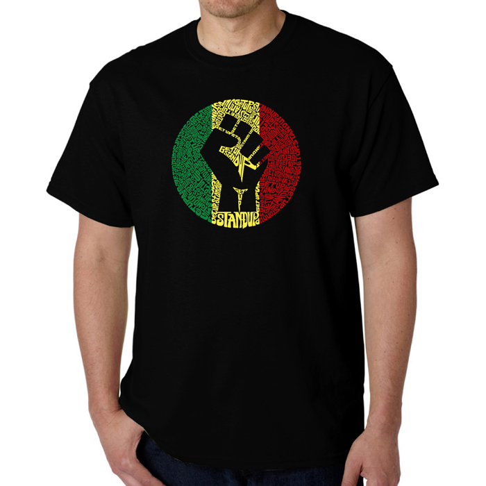 Mens Word Art T-shirt - Get Up Stand Up
