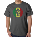 Gray Small Mens Word Art T-shirt - Get Up Stand Up