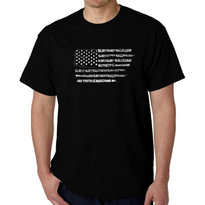 Mens Word Art T-shirt - Glory Hallelujah Flag