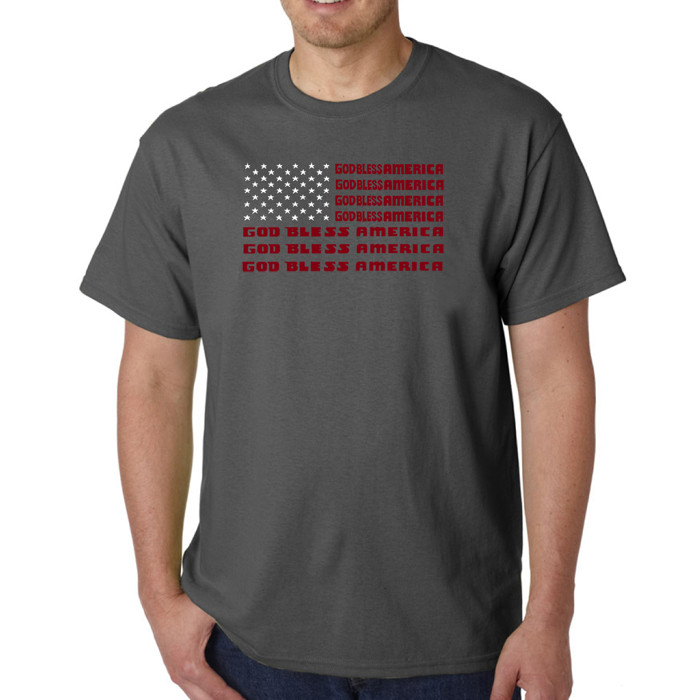 Mens Word Art T-shirt - God Bless America