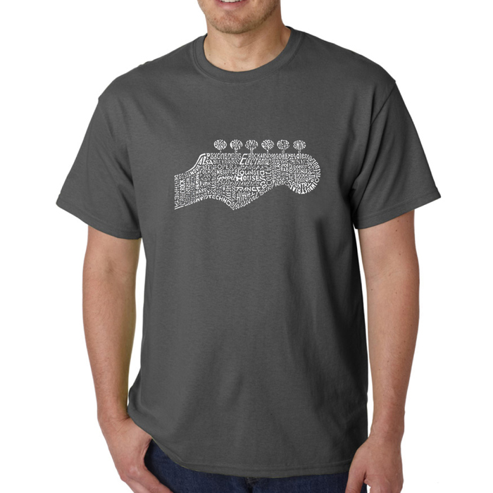 Mens Word Art T-shirt - Guitar Head