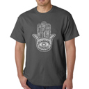 Gray XXXXL Mens Word Art T-shirt - Hamsa