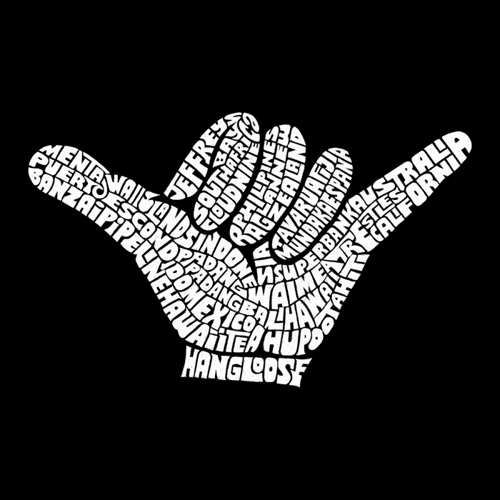 Mens Word Art T-shirt - TOP WORLDWIDE SURFING SPOTS