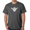 Gray Medium Mens Word Art T-shirt - TOP WORLDWIDE SURFING SPOTS
