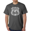 Gray Medium Mens Word Art T-shirt - Route 66 - Life is a Highway