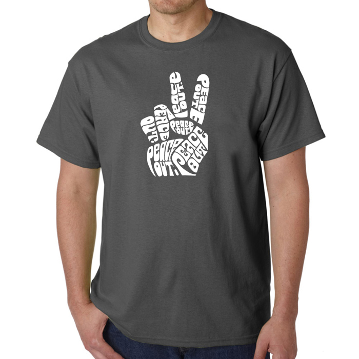 Mens Word Art T-shirt - Peace Out