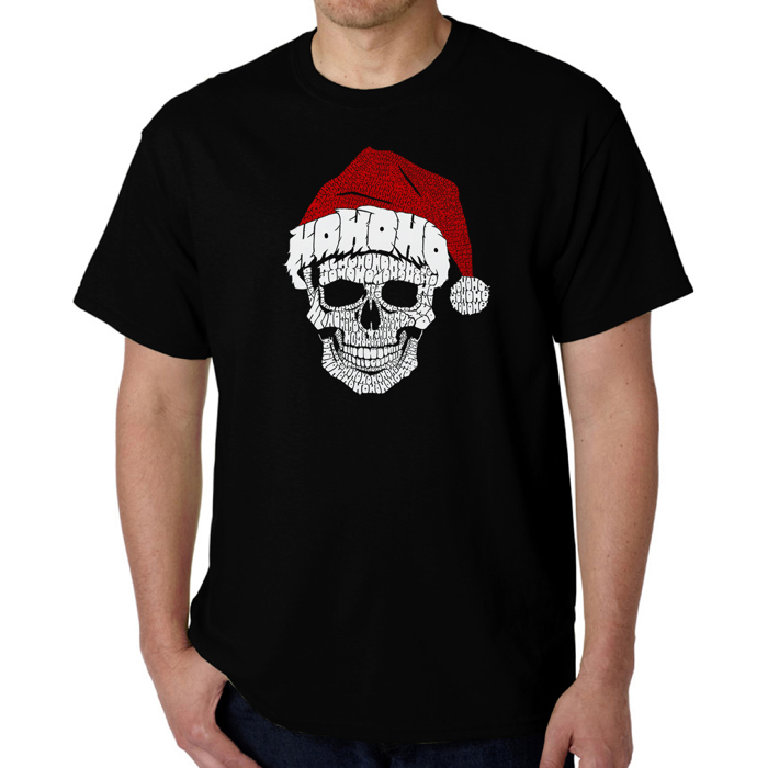 Santa Skull - Mens Word Art T-Shirt