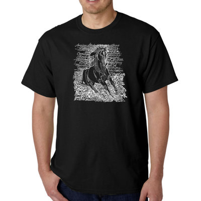 Mens Word Art T-shirt - POPULAR HORSE BREEDS