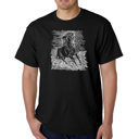 Black Large Mens Word Art T-shirt - POPULAR HORSE BREEDS