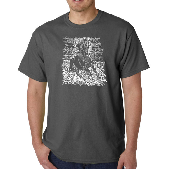 Mens Word Art T-shirt - POPULAR HORSE BREEDS