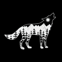  Mens Word Art T-shirt - Howling Wolf