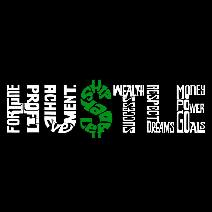 Mens Word Art T-shirt - Hustle