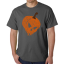 Gray Medium Evil Pumpkin - Mens Word Art T-Shirt