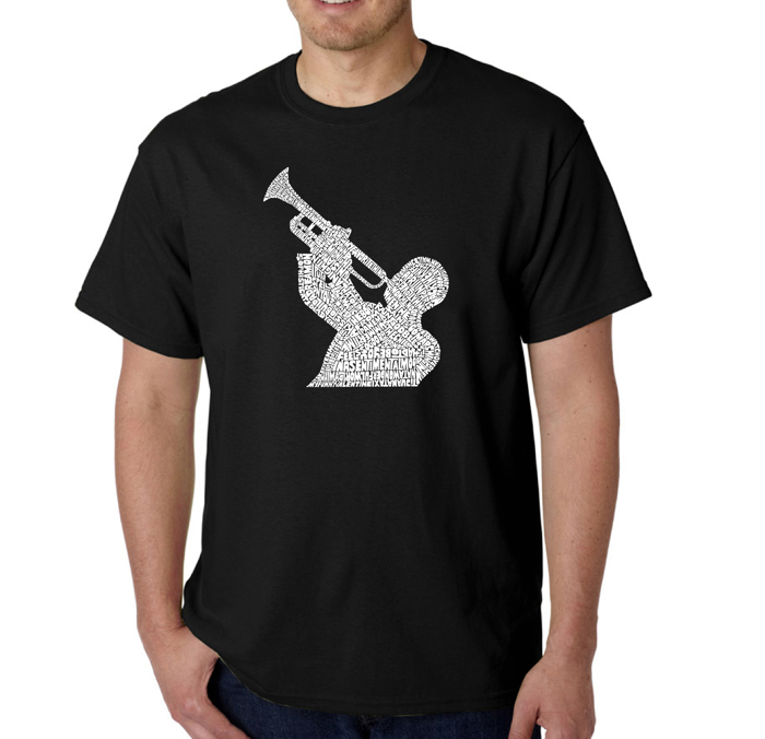 Mens Word Art T-shirt - ALL TIME JAZZ SONGS