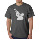 Gray Medium Mens Word Art T-shirt - ALL TIME JAZZ SONGS