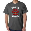 Gray Large Santa Paws - Mens Word Art T-Shirt