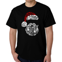 Black XL Santa Pics - Mens Word Art T-Shirt