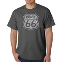 Gray XL Mens Word Art T-shirt - Get Your Kicks on Route 66