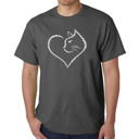 Gray XXL Cat Heart - Mens Word Art T-Shirt