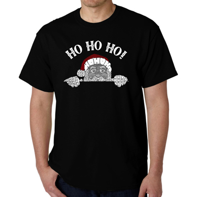 Peeking Santa - Mens Word Art T-Shirt