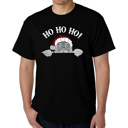 Black XXXL Peeking Santa - Mens Word Art T-Shirt