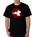 Black XL Mens Word Art T-shirt -Types of Martial Arts