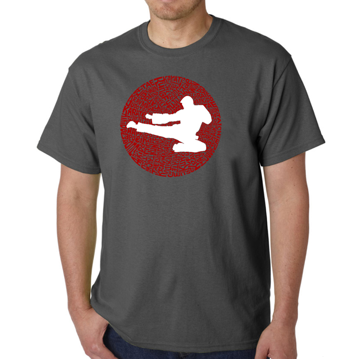 Mens Word Art T-shirt -Types of Martial Arts