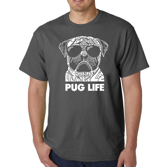 Mens Word Art T-shirt - Pug Life