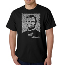 Black Medium Mens Word Art T-shirt - ABRAHAM LINCOLN - GETTYSBURG ADDRESS