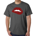 Gray XXXL Brooklyn Lips - Mens Word Art T-Shirt