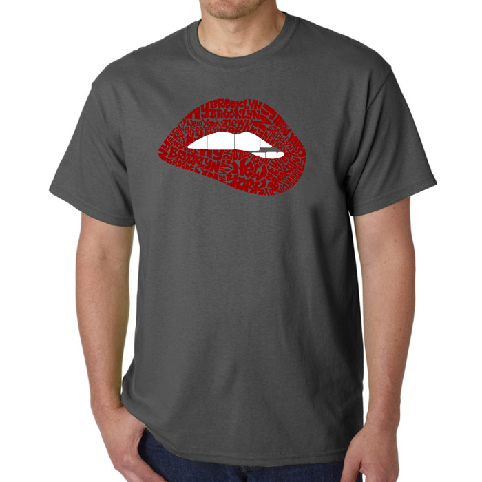 Brooklyn Lips - Mens Word Art T-Shirt