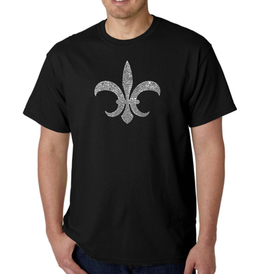 Mens Word Art T-shirt - FLEUR DE LIS - POPULAR LOUISIANA CITIES