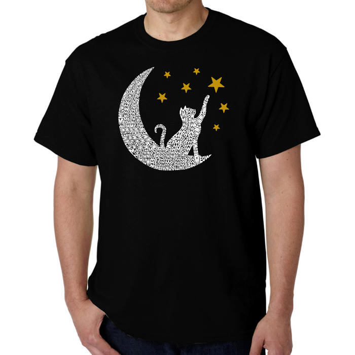 Cat Moon - Mens Word Art T-Shirt