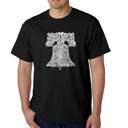 Black XL Mens Word Art T-shirt - Liberty Bell