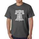 Gray XXXXL Mens Word Art T-shirt - Liberty Bell