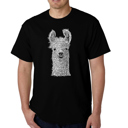 Black XXXL Mens Word Art T-shirt - Llama