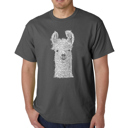 Gray XXL Mens Word Art T-shirt - Llama