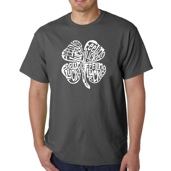 Mens Word Art T-shirt - Feeling Lucky