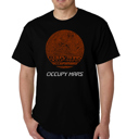 Black Large Mens Word Art T-shirt - Occupy Mars