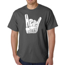 Gray Large Mens Word Art T-shirt - Heavy Metal