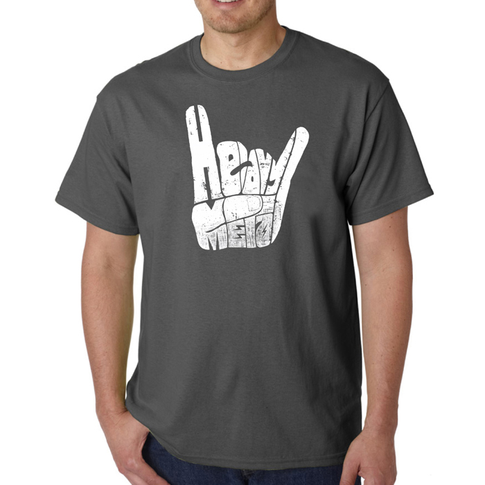 Mens Word Art T-shirt - Heavy Metal