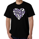 Black XXXL Butterfly Heart - Mens Word Art T-Shirt