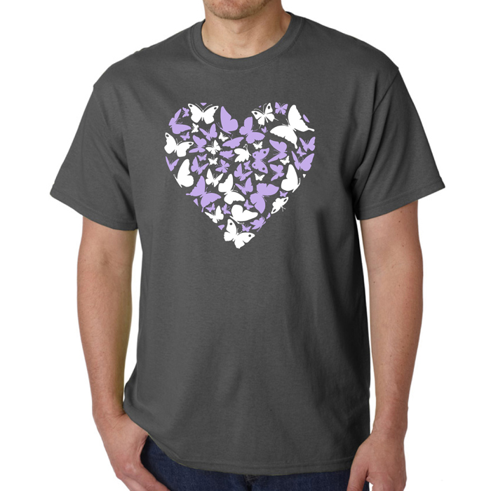 Butterfly Heart - Mens Word Art T-Shirt