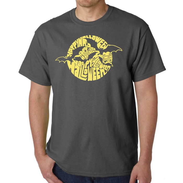 Mens Word Art T-shirt - Halloween Bats