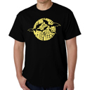 Black XXXXL Mens Word Art T-shirt - Halloween Bats
