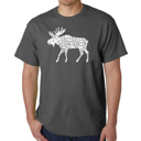 Gray XL Mens Word Art T-shirt - Moose