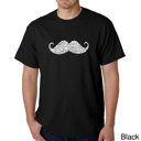 Black Large Mens Word Art T-shirt - WAYS TO STYLE A MOUSTACHE
