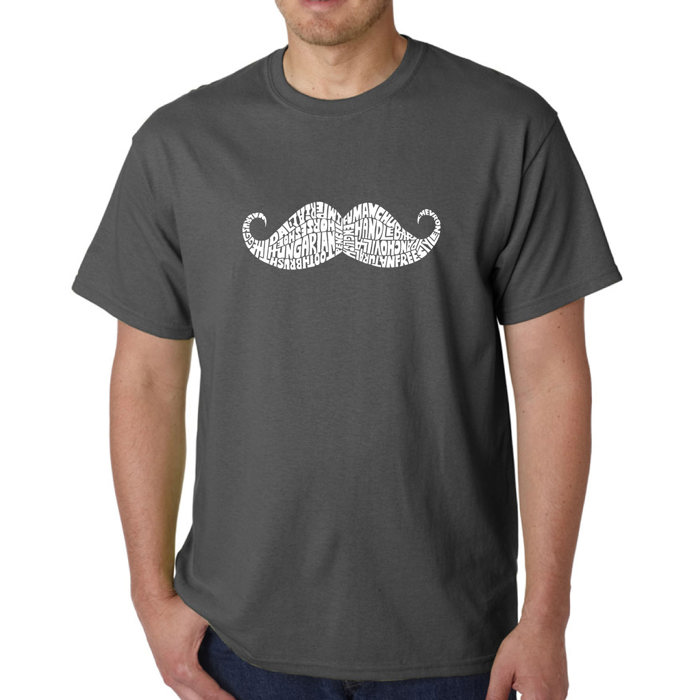 Mens Word Art T-shirt - WAYS TO STYLE A MOUSTACHE